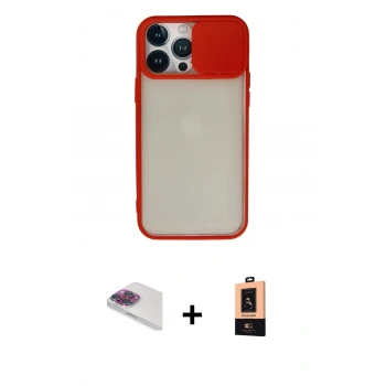MARSİLYAN™- iPhone 13 Pro Max Kılıf Vadi Çizgi - Şeffaf Maxco Cam Ekran Koruyucu + Pers Alüminyum Kamera Lens - GI
