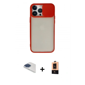 MARSİLYAN™- iPhone 13 Pro Max Kılıf Vadi Çizgi - Şeffaf Maxco Cam Ekran Koruyucu + Pers Alüminyum Kamera Lens - LT