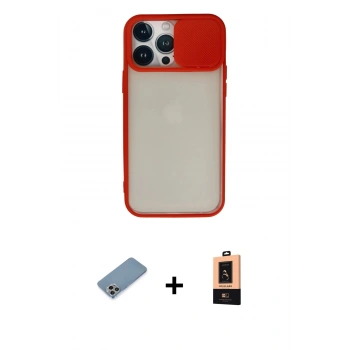 MARSİLYAN™- iPhone 13 Pro Max Kılıf Vadi Çizgi - Şeffaf Maxco Cam Ekran Koruyucu + Shine Kamera Lens Koruma Cam - GI