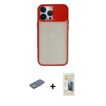 MARSİLYAN™- iPhone 13 Pro Max Kılıf Vadi Çizgi - Siyah 6D Mat Seramik Hayalet Nano Ekran Koruyucu + Renkli Kamera Lens Koruma Cam - YL