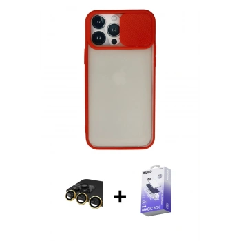 MARSİLYAN™- iPhone 13 Pro Max Kılıf Vadi Çizgi - Siyah Bilvis 5in1 5D Magic Hayalet Cam Ekran Koruyucu + Raze Metal Kamera Lens - GD