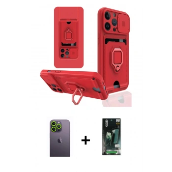 MARSİLYAN™- iPhone 13 Pro Max Kılıf Vadi Form Prime - Şeffaf 360 Full Body Arka Koruyucu + Neon Fosforlu Kamera Lens - YL