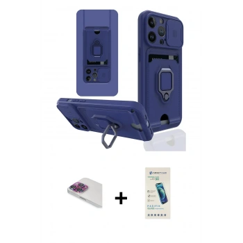 MARSİLYAN™- iPhone 13 Pro Max Kılıf Vadi Form Prime - Şeffaf Pasifik Cam Ekran Koruyucu + Pers Alüminyum Kamera Lens - GI