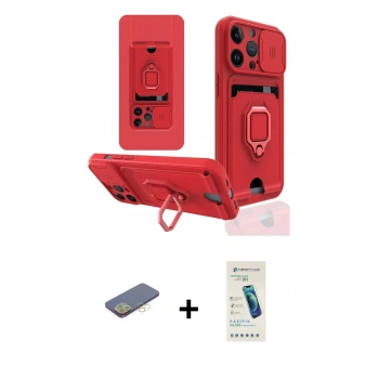 MARSİLYAN™- iPhone 13 Pro Max Kılıf Vadi Form Prime - Şeffaf Pasifik Cam Ekran Koruyucu + Renkli Kamera Lens Koruma Cam - SI