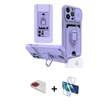 MARSİLYAN™- iPhone 13 Pro Max Kılıf Vadi Form Prime - Siyah 3D Antistatik Cam Ekran Koruyucu + Pers Alüminyum Kamera Lens - KI
