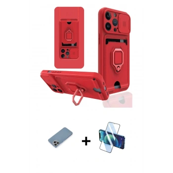 MARSİLYAN™- iPhone 13 Pro Max Kılıf Vadi Form Prime - Siyah 3D Antistatik Cam Ekran Koruyucu + Shine Kamera Lens Koruma Cam - GI
