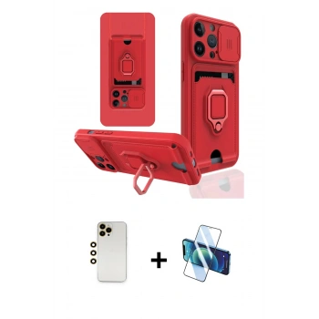 MARSİLYAN™- iPhone 13 Pro Max Kılıf Vadi Form Prime - Siyah 3D Antistatik Cam Ekran Koruyucu + Shine Kamera Lens - GD