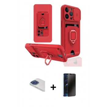 MARSİLYAN™- iPhone 13 Pro Max Kılıf Vadi Form Prime - Siyah 3D Antistatik Hayalet Cam Ekran Koruyucu + Pers Alüminyum Kamera Lens - LT