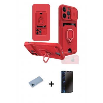MARSİLYAN™- iPhone 13 Pro Max Kılıf Vadi Form Prime - Siyah 3D Antistatik Hayalet Cam Ekran Koruyucu + Shine Kamera Lens Koruma Cam - MI