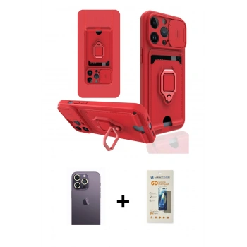 MARSİLYAN™- iPhone 13 Pro Max Kılıf Vadi Form Prime - Siyah 6D Mat Seramik Hayalet Nano Ekran Koruyucu + Neon Fosforlu Kamera Lens - BZ