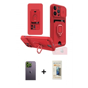 MARSİLYAN™- iPhone 13 Pro Max Kılıf Vadi Form Prime - Siyah 6D Mat Seramik Hayalet Nano Ekran Koruyucu + Neon Fosforlu Kamera Lens - YL