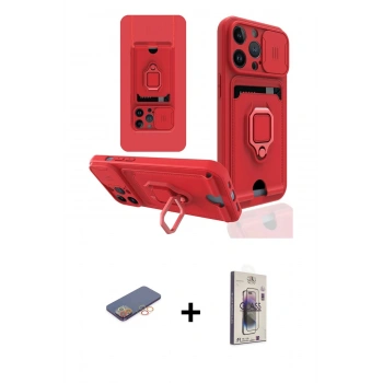 MARSİLYAN™- iPhone 13 Pro Max Kılıf Vadi Form Prime - Siyah Bilvis 3D Cam Ekran Koruyucu + Renkli Kamera Lens Koruma Cam - TU