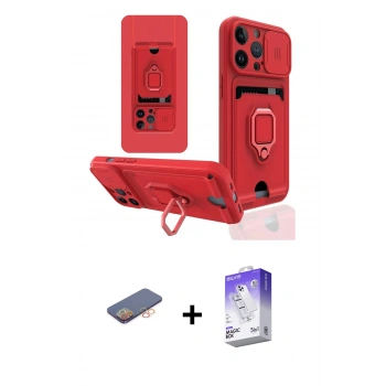 MARSİLYAN™- iPhone 13 Pro Max Kılıf Vadi Form Prime - Siyah Bilvis 5in1 3D Magic Cam Ekran Koruyucu + Renkli Kamera Lens Koruma Cam - TU