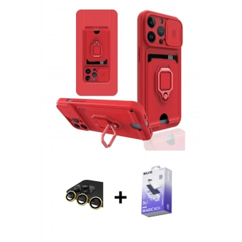 MARSİLYAN™- iPhone 13 Pro Max Kılıf Vadi Form Prime - Siyah Bilvis 5in1 5D Magic Hayalet Cam Ekran Koruyucu + Raze Metal Kamera Lens - GD