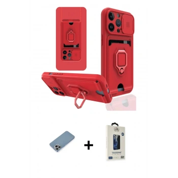 MARSİLYAN™- iPhone 13 Pro Max Kılıf Vadi Form Prime - Siyah Bilvis Hayalet Cam Ekran Koruyucu + Shine Kamera Lens Koruma Cam - GI