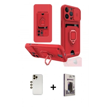 MARSİLYAN™- iPhone 13 Pro Max Kılıf Vadi Form Prime - Siyah Bilvis Hayalet Cam Ekran Koruyucu + Shine Kamera Lens - GD