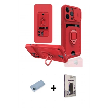 MARSİLYAN™- iPhone 13 Pro Max Kılıf Vadi Form Prime - Siyah Bilvis Hayalet Cam Ekran Koruyucu + Shine Kamera Lens Koruma Cam - MI