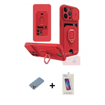 MARSİLYAN™- iPhone 13 Pro Max Kılıf Vadi Form Prime - Siyah Joko 5D Cam + Shine Kamera Lens Koruma Cam - GI