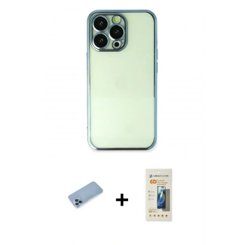 MARSİLYAN™- iPhone 13 Pro Max Kılıf Vadi Minimal - Siyah 6D Mat Seramik Hayalet Nano Ekran Koruyucu + Shine Kamera Lens Koruma Cam - MI