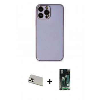 MARSİLYAN™- iPhone 13 Pro Max Kılıf Yadigar Klasik - Şeffaf 360 Full Body Arka Koruyucu + Rainbow Kamera Lens Koruma Cam - BZ