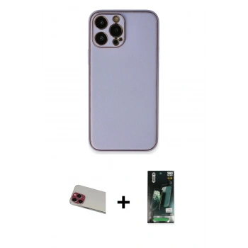 MARSİLYAN™- iPhone 13 Pro Max Kılıf Yadigar Klasik - Şeffaf 360 Full Body Arka Koruyucu + Rainbow Kamera Lens Koruma Cam - KI