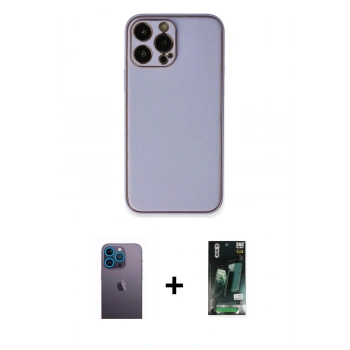 MARSİLYAN™- iPhone 13 Pro Max Kılıf Yadigar Klasik - Şeffaf 360 Full Body Arka Koruyucu + Neon Fosforlu Kamera Lens - MI