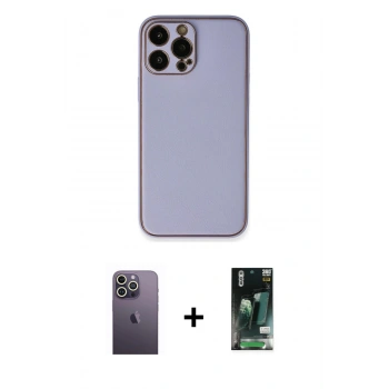 MARSİLYAN™- iPhone 13 Pro Max Kılıf Yadigar Klasik - Şeffaf 360 Full Body Arka Koruyucu + Neon Fosforlu Kamera Lens - BZ