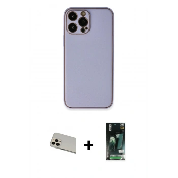 MARSİLYAN™- iPhone 13 Pro Max Kılıf Yadigar Klasik - Şeffaf 360 Full Body Arka Koruyucu + Rainbow Kamera Lens Koruma Cam - REGD