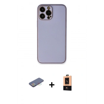 MARSİLYAN™- iPhone 13 Pro Max Kılıf Yadigar Klasik - Şeffaf Maxco Cam Ekran Koruyucu + Renkli Kamera Lens Koruma Cam - MI