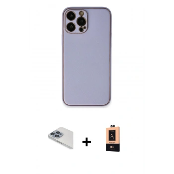 MARSİLYAN™- iPhone 13 Pro Max Kılıf Yadigar Klasik - Şeffaf Maxco Cam Ekran Koruyucu + Pers Alüminyum Kamera Lens - SABE