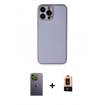 MARSİLYAN™- iPhone 13 Pro Max Kılıf Yadigar Klasik - Şeffaf Maxco Cam Ekran Koruyucu + Neon Fosforlu Kamera Lens - YL