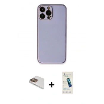 MARSİLYAN™- iPhone 13 Pro Max Kılıf Yadigar Klasik - Şeffaf Pasifik Cam Ekran Koruyucu + Pers Alüminyum Kamera Lens - GD