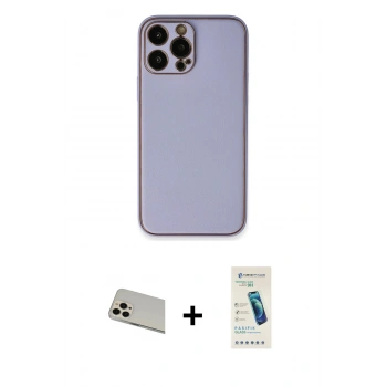 MARSİLYAN™- iPhone 13 Pro Max Kılıf Yadigar Klasik - Şeffaf Pasifik Cam Ekran Koruyucu + Rainbow Kamera Lens Koruma Cam - REGD