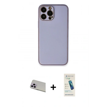 MARSİLYAN™- iPhone 13 Pro Max Kılıf Yadigar Klasik - Şeffaf Pasifik Cam Ekran Koruyucu + Rainbow Kamera Lens Koruma Cam - MR