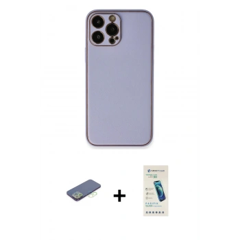 MARSİLYAN™- iPhone 13 Pro Max Kılıf Yadigar Klasik - Şeffaf Pasifik Cam Ekran Koruyucu + Renkli Kamera Lens Koruma Cam - YL