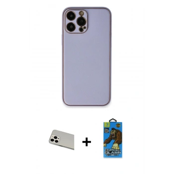 MARSİLYAN™- iPhone 13 Pro Max Kılıf Yadigar Klasik - Siyah 18D Cam Ekran Koruyucu + Rainbow Kamera Lens Koruma Cam - BZ