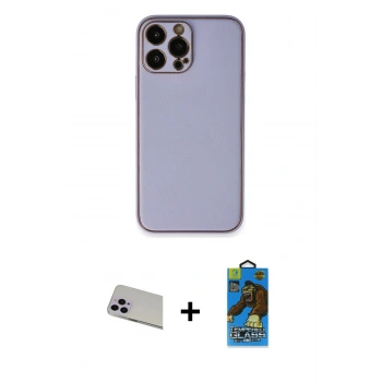 MARSİLYAN™- iPhone 13 Pro Max Kılıf Yadigar Klasik - Siyah 18D Cam Ekran Koruyucu + Rainbow Kamera Lens Koruma Cam - MR