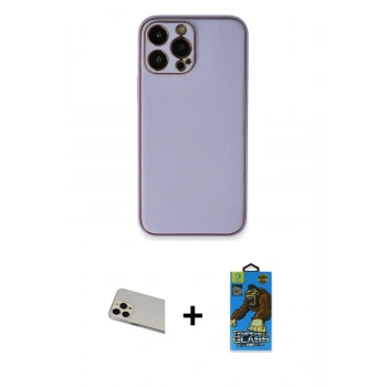 MARSİLYAN™- iPhone 13 Pro Max Kılıf Yadigar Klasik - Siyah 18D Cam Ekran Koruyucu + Rainbow Kamera Lens Koruma Cam - REGD