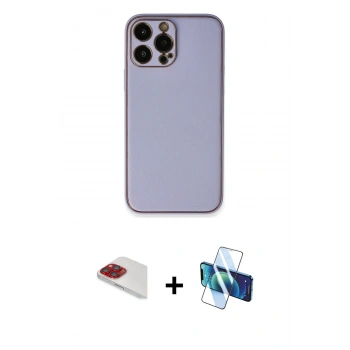 MARSİLYAN™- iPhone 13 Pro Max Kılıf Yadigar Klasik - Siyah 3D Antistatik Cam Ekran Koruyucu + Pers Alüminyum Kamera Lens - KI