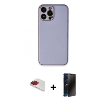 MARSİLYAN™- iPhone 13 Pro Max Kılıf Yadigar Klasik - Siyah 3D Antistatik Hayalet Cam Ekran Koruyucu + Pers Alüminyum Kamera Lens - KI