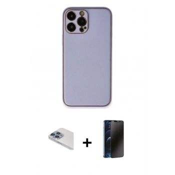MARSİLYAN™- iPhone 13 Pro Max Kılıf Yadigar Klasik - Siyah 3D Antistatik Hayalet Cam Ekran Koruyucu + Pers Alüminyum Kamera Lens - SABE
