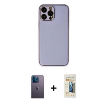 MARSİLYAN™- iPhone 13 Pro Max Kılıf Yadigar Klasik - Siyah 6D Mat Seramik Hayalet Nano Ekran Koruyucu + Neon Fosforlu Kamera Lens - MI