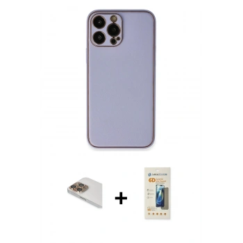 MARSİLYAN™- iPhone 13 Pro Max Kılıf Yadigar Klasik - Siyah 6D Mat Seramik Hayalet Nano Ekran Koruyucu + Pers Alüminyum Kamera Lens - GD