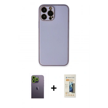 MARSİLYAN™- iPhone 13 Pro Max Kılıf Yadigar Klasik - Siyah 6D Mat Seramik Hayalet Nano Ekran Koruyucu + Neon Fosforlu Kamera Lens - YL