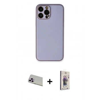 MARSİLYAN™- iPhone 13 Pro Max Kılıf Yadigar Klasik - Siyah Bilvis 3D Cam Ekran Koruyucu + Rainbow Kamera Lens Koruma Cam - MR