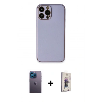 MARSİLYAN™- iPhone 13 Pro Max Kılıf Yadigar Klasik - Siyah Bilvis 3D Cam Ekran Koruyucu + Neon Fosforlu Kamera Lens - MI