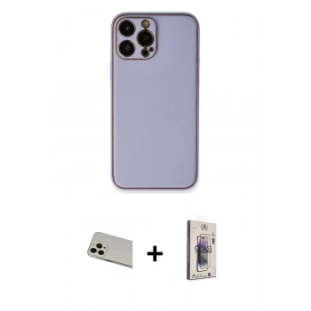 MARSİLYAN™- iPhone 13 Pro Max Kılıf Yadigar Klasik - Siyah Bilvis 3D Cam Ekran Koruyucu + Rainbow Kamera Lens Koruma Cam - REGD