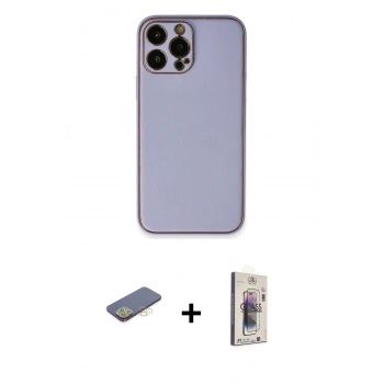 MARSİLYAN™- iPhone 13 Pro Max Kılıf Yadigar Klasik - Siyah Bilvis 3D Cam Ekran Koruyucu + Renkli Kamera Lens Koruma Cam - SI