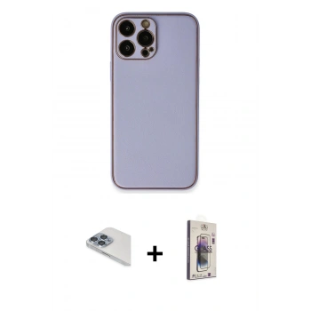 MARSİLYAN™- iPhone 13 Pro Max Kılıf Yadigar Klasik - Siyah Bilvis 3D Cam Ekran Koruyucu + Pers Alüminyum Kamera Lens - SABE