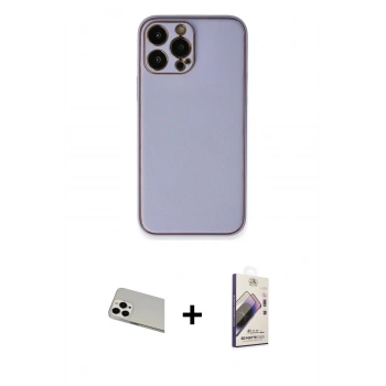 MARSİLYAN™- iPhone 13 Pro Max Kılıf Yadigar Klasik - Siyah Bilvis 3D Mat Cam Ekran Koruyucu + Rainbow Kamera Lens Koruma Cam - BZ